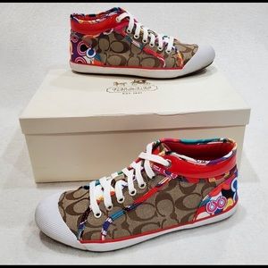 COACH Leatherware Zoe Multicolor High Top Sneakers